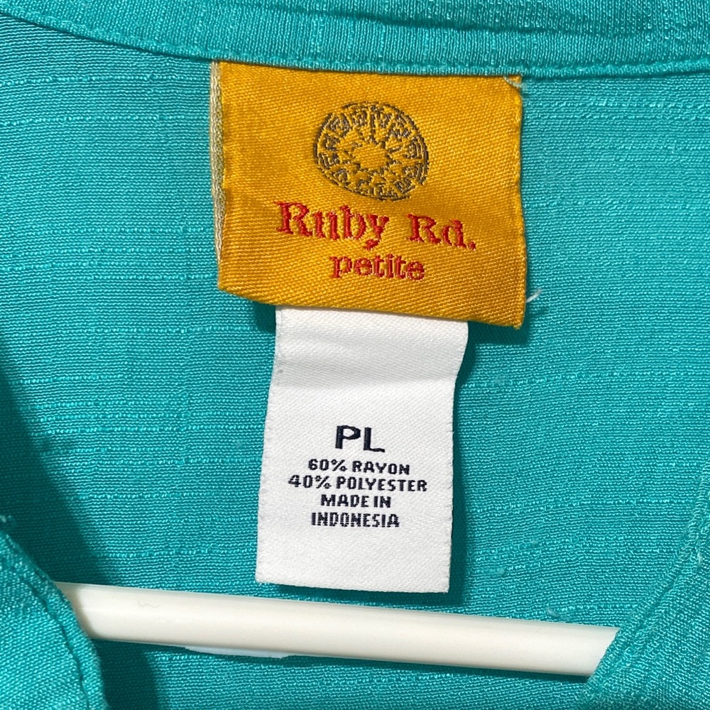 Ruby Rd. Teal Button-Down Shirt - image 2